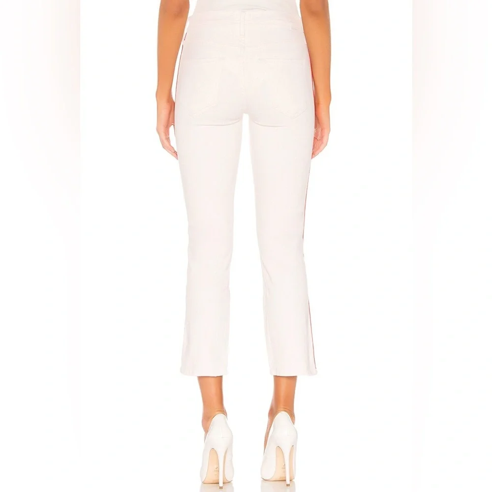 Mother Mid Rise Dazzler Whipping The Cream Pink Racer Crop